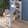 Hanah Home HA106 - 2493 Escritorio de Estudio Blanco y Nogal